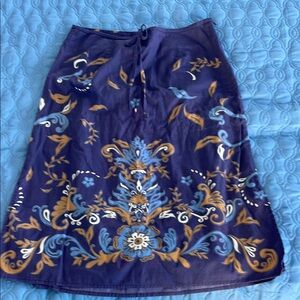 Talbots Blue and Gold A-Line Skirt